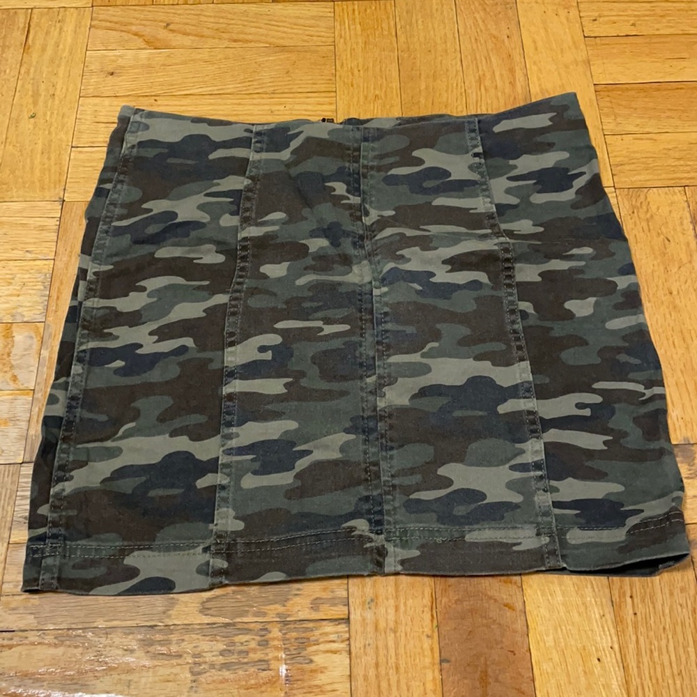Free people camo mini skirt